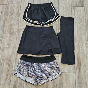 Womens Activewear Bottoms Lot of 4 Size M Nike Shorts Zella Skort GapFit Capri